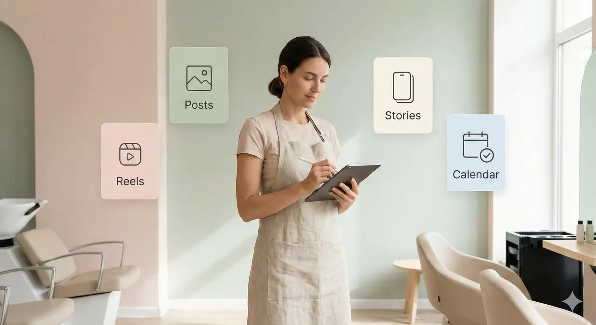 Güzellik salonu için Instagram içerik planı görseli