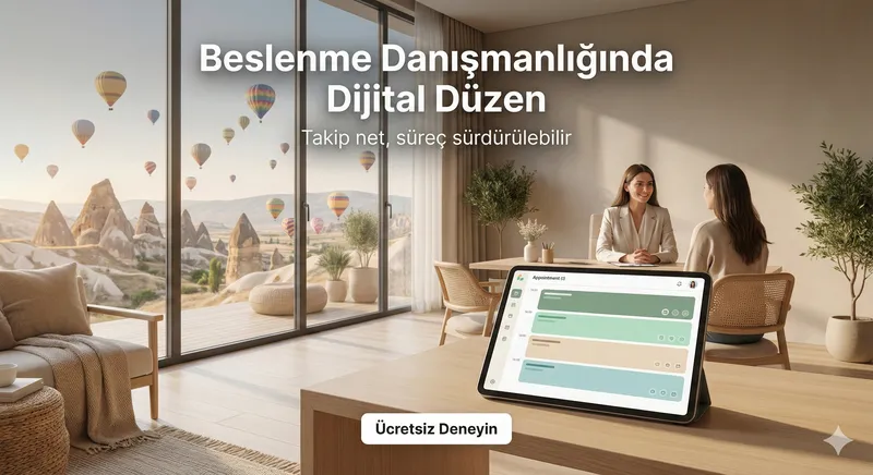 Diyetisyen randevu planlamasını anlatan görsel