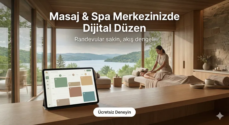 Masaj ve spa randevu planlamasını anlatan görsel